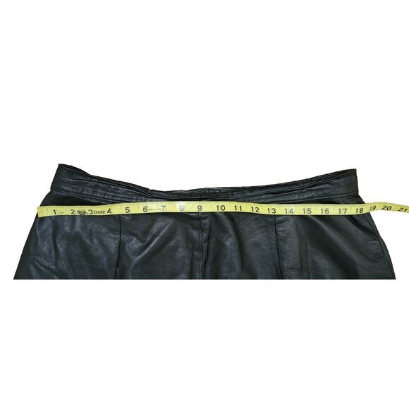 Vintage Leathers Skirt Black Women’s Size 20 Genuine 90s MIDI - Picture 7 of 7